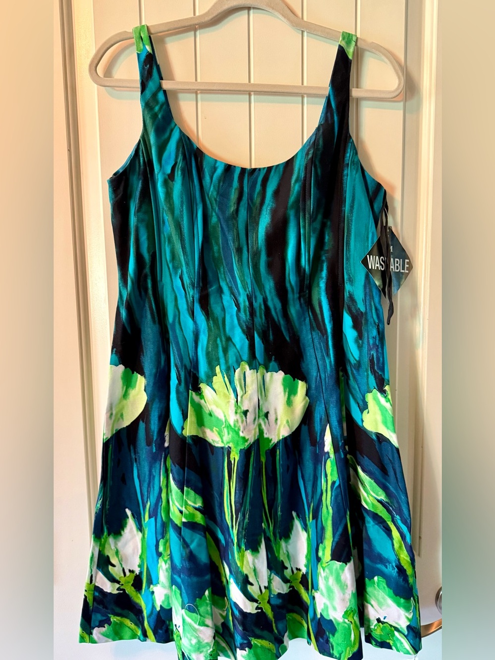 Vintage R & M Richards Watercolor Floral Swing Dress Cotton Made in USA